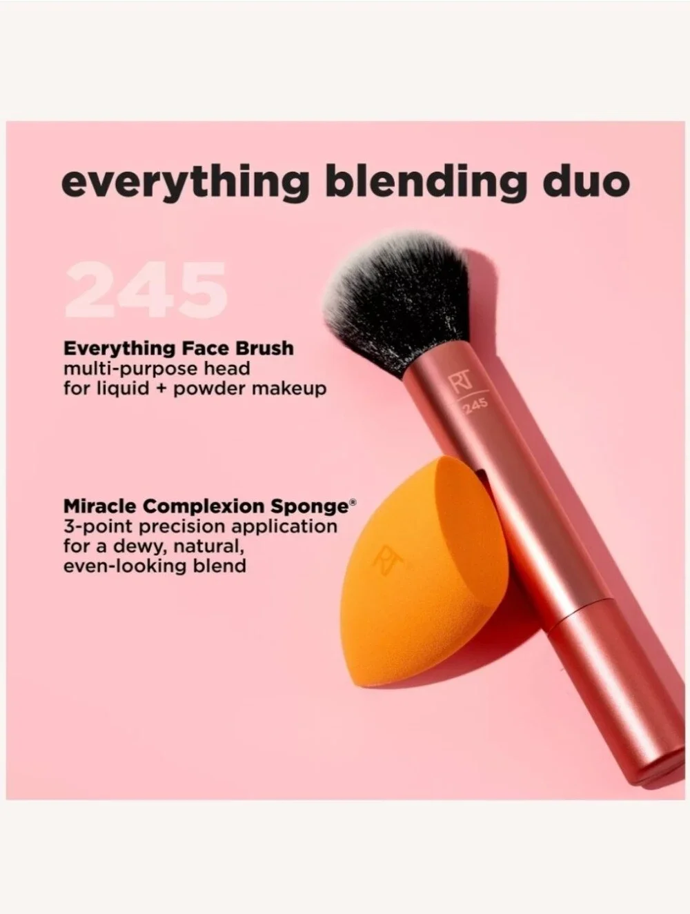 Real Technique Everything Blending Makeup Brush + Sponge Duo NWT Sealed